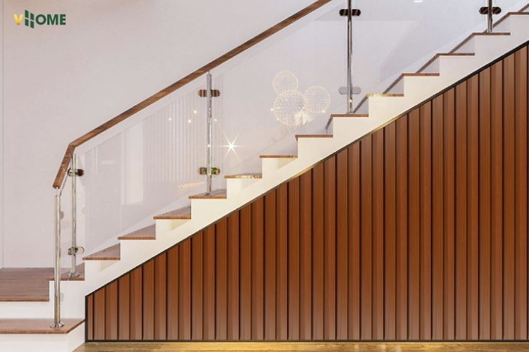 Hành lang, lối đi sử dụng lam sóng ốp tường