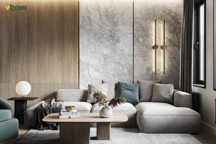 Ốp tường lam sóng mục đích tạo điểm nhấn