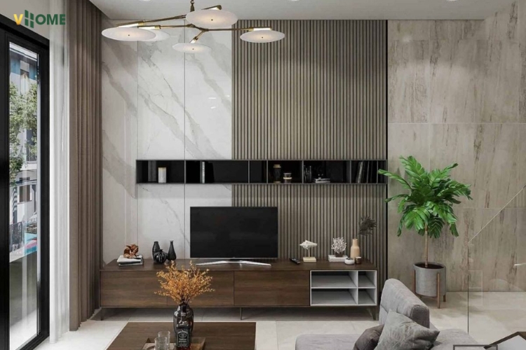 Mẫu vách tivi lam sóng đẹp