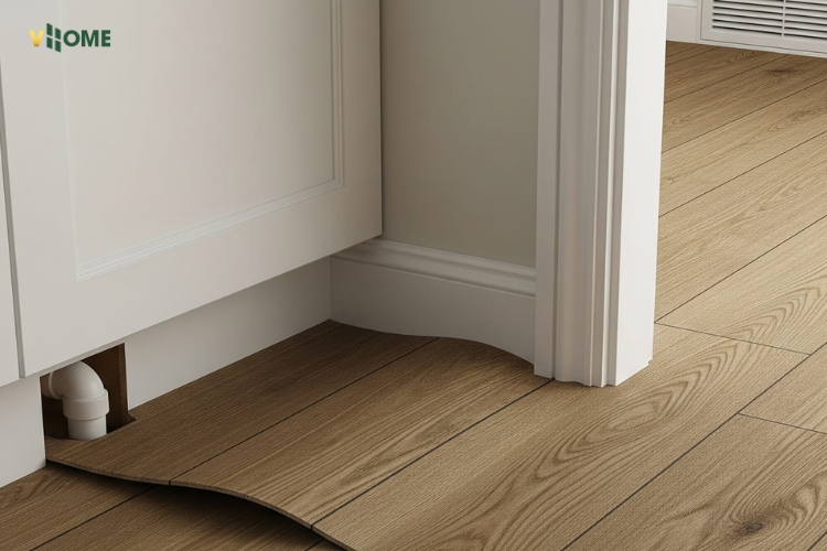 Sàn bị đọng nước thường xuyên gây phồng