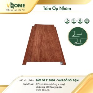 Tấm ốp nhôm E120SG vân gỗ sồi đậm
